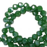 Top Glas Facett Glasschliffperlen 4mm rund Cadmium green-pearl shine coating